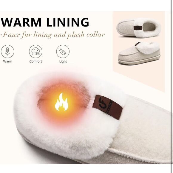 NWT Coface Women’s Size 7 Cream Beige Knit Slippers House Shoes Slip On - Picture 5 of 14